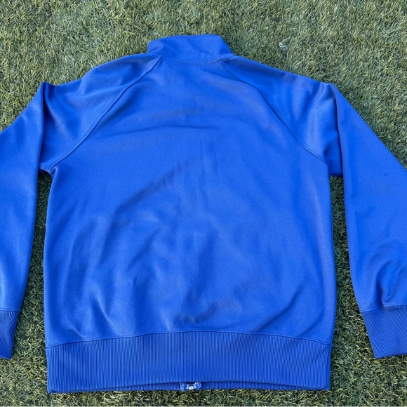 Nike Men's Blue Windbreaker with Orange and White Stripes - Picture 5 of 5